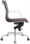 Feel Furniture - Luxe Executive bureaustoel van 100% rundleer - Lage rugleuning - Donker bruin