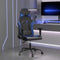 vidaXL - Gamestoel - kunstleer - zwart - en - blauw