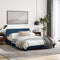vidaXL - Bedframe - met - hoofdeinde - zonder - matras - 120x200 - cm - stof - blauw
