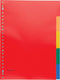 Pergamy tabbladen, ft A4, 23-gaatsperforatie, PP, 5 tabs in geassorteerde kleuren