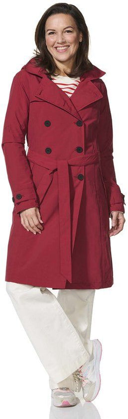 Happy Rainy Days Geneve - Lange Regenjas Dames - Waterdicht - Donkerrood