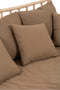 J-Line Sofa 3P Teak+Textiel Naturel/Bruin