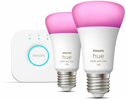 Philips Hue - Starter Kit - 2x E27 slimme lampen met kleur en ambiance (2 stuks)
