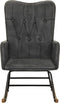 vidaXL - Schommelstoel - in - vintage - stijl - canvas - zwart