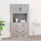 vidaXL - Wandkast - 80x33x80 - cm - bewerkt - hout - grijs - sonoma - eikenkleurig