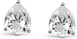 Silventi 921171112 Zilveren oorstekers - druppel zirkonia 7 x 9 mm - zilverkleurig