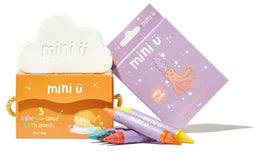 Mini-U Crayons & Clouds gift set: Cloud bath bomb 3pcs + bath crayons 6pcs