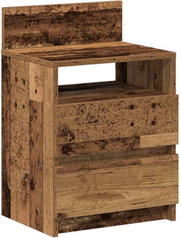 vidaXL - Nachtkastje - met - 2 - lades - 40x33x60 - cm - oud - houtkleurig