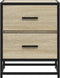 vidaXL - Nachtkastjes - 2 - st - 40x31x50 - cm - bewerkt - hout - sonoma - eikenkleurig