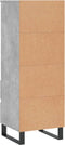 vidaXL - Hoge - kast - 40x36x110 - cm - bewerkt - hout - betongrijs