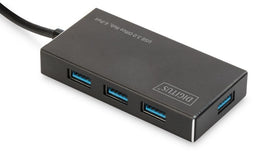 Digitus DA-70240-1 - USB 3.2 Gen 1-hub 4 poorten - Aluminium behuizing Zwart