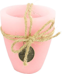Kaars beker rond Tonnie S roze