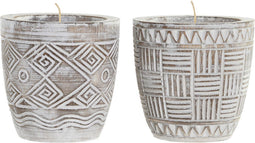 Kaars DKD Home Decor Hout Was (2 Stuks)