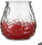 Kaars Geranium Rood Transparant Glas Paraffine 6 Stuks (9 x 9,5 x 9 cm)
