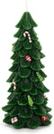 Kaars kerstboom groen met candy- 20 cm hoog - Nuvole di Stoffa