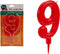 Kaars Rood Verjaardag Cijfer 9 (12 Stuks)