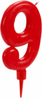 Kaars Rood Verjaardag Cijfer 9 (12 Stuks)