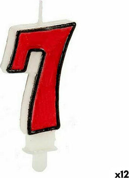 Kaars Rood Wit Verjaardag (12 Stuks)