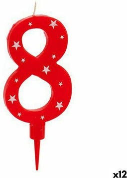 Kaars Verjaardag Cijfer 8 (12 Stuks)