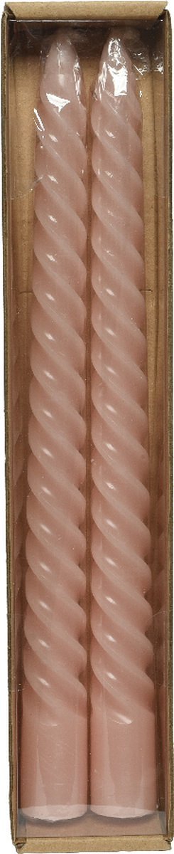 Kaars wax d2.20h25cm poederroze 2st