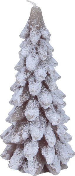 Kaars wax d9.5h20 cm licht bruin kerst