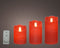Kaarsen set van 3x stuks led stompkaarsen rood met afstandsbediening - Woondecoratie - Elektrische kaarsen