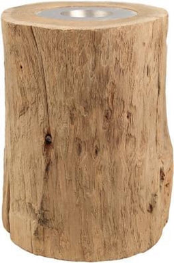 Kaarsenhouder large - ø10 cm - Naturel - Oud teak
