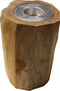 Kaarsenhouder large - ø10 cm - Naturel - Oud teak