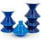 Kaarsenhouder set van 3 yack - blauw - 10x10x19 cm