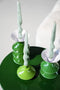 Kaarsenhouder set van 3 yack - groen - 10x10x19 cm