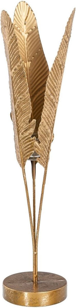 Kaarshouder 15 x 15 x 58 cm Kristal Gouden Metaal