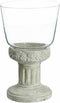 Kaarshouder 17,5 x 17,5 x 29,5 cm Kristal Grijs Cement