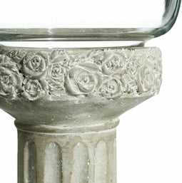Kaarshouder 17,5 x 17,5 x 33,5 cm Kristal Grijs Cement