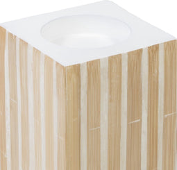 Kaarshouder Beige Bamboe Hout MDF 10,5 x 10,5 x 21 cm