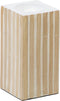 Kaarshouder Beige Bamboe Hout MDF 10,5 x 10,5 x 21 cm