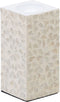 Kaarshouder Beige Parelmoer Hout MDF 10,5 x 10,5 x 21 cm