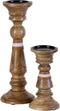 Kaarshouder Bruin Mangohout 12 x 12 x 23 cm