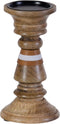 Kaarshouder Bruin Mangohout 12 x 12 x 23 cm