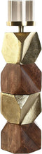 Kaarshouder DKD Home Decor 10 x 10 x 51,5 cm Kristal Gouden Bruin Aluminium Mangohout