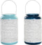 Kaarshouder DKD Home Decor 15 x 15 x 24,5 cm Metaal Hemelsblauw Marineblauw (2 Stuks)