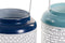 Kaarshouder DKD Home Decor 15 x 15 x 24,5 cm Metaal Hemelsblauw Marineblauw (2 Stuks)