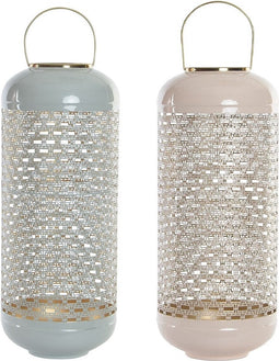 Kaarshouder DKD Home Decor Aluminium Coating (24 x 24 x 60 cm) (2 Stuks)