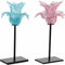 Kaarshouder DKD Home Decor Blauw Roze Metaal Kristal 12 x 12 x 24 cm (2 Stuks)