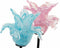 Kaarshouder DKD Home Decor Blauw Roze Metaal Kristal 12 x 12 x 24 cm (2 Stuks)