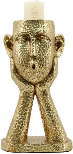 Kaarshouder DKD Home Decor Gouden Hars (18 x 13,5 x 31,5 cm)