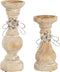 Kaarshouder DKD Home Decor Hout (9,5 x 9,5 x 28 cm) (2 Onderdelen)