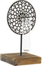 Kaarshouder DKD Home Decor Kristal Zwart Metaal Hout Bruin (20 x 20 x 36 cm)