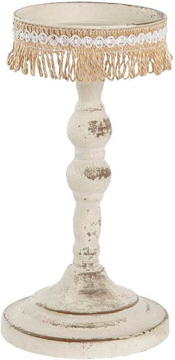Kaarshouder DKD Home Decor Metaal Wit 13 x 13 x 25 cm