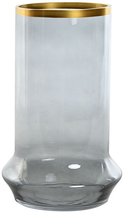 Kaarshouder Home ESPRIT Blauw Gouden Kristal 17 x 17 x 28 cm