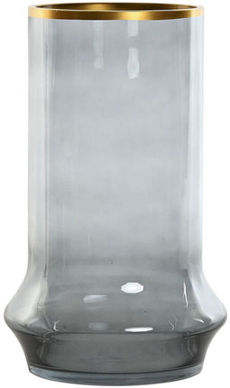 Kaarshouder Home ESPRIT Blauw Gouden Kristal 21 x 21 x 35 cm